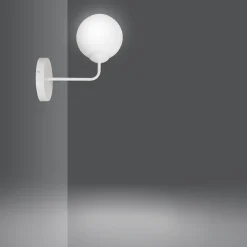 Clearance Emibig Weiße Wandlampe Modern Glas Kugel E14 SENARA Wohnzimmer