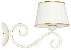 Hot Emibig Weiße Wandlampe Stoff Schirm Klassisch Shabby Chic