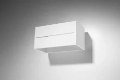 Sollux Weiße Wandleuchte Aluminium eckig B:20cm 2x G9 stylisch* Flurlampen|Wandleuchten