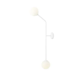 Sale ALDEX Weiße Wandleuchte blendarm Glaskugel Metall E14 T:38 cm