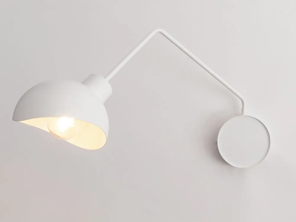 Sigma Weiße Wandleuchte Metall E27 T:65 cm einflammig* Wandleuchten|Küchenlampen