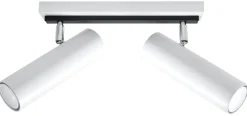 Best Sollux Weißer Deckenstrahler Metall L:30cm 2x GU10 DUCCIA