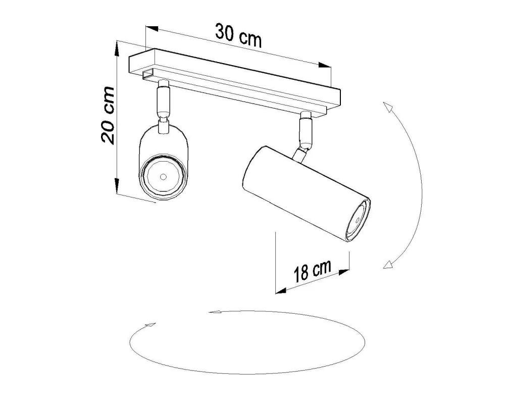Best Sollux Weißer Deckenstrahler Metall L:30cm 2x GU10 DUCCIA