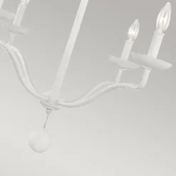 Elstead Weißer Kronleuchter Metall 61 cm breit für 4x E14 Landhaus Stil* Hängelampen|Esszimmer Lampen