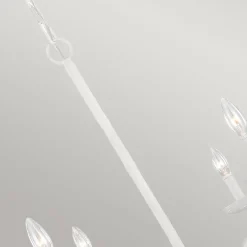 Elstead Weißer Kronleuchter Metall 61 cm breit für 4x E14 Landhaus Stil* Hängelampen|Esszimmer Lampen