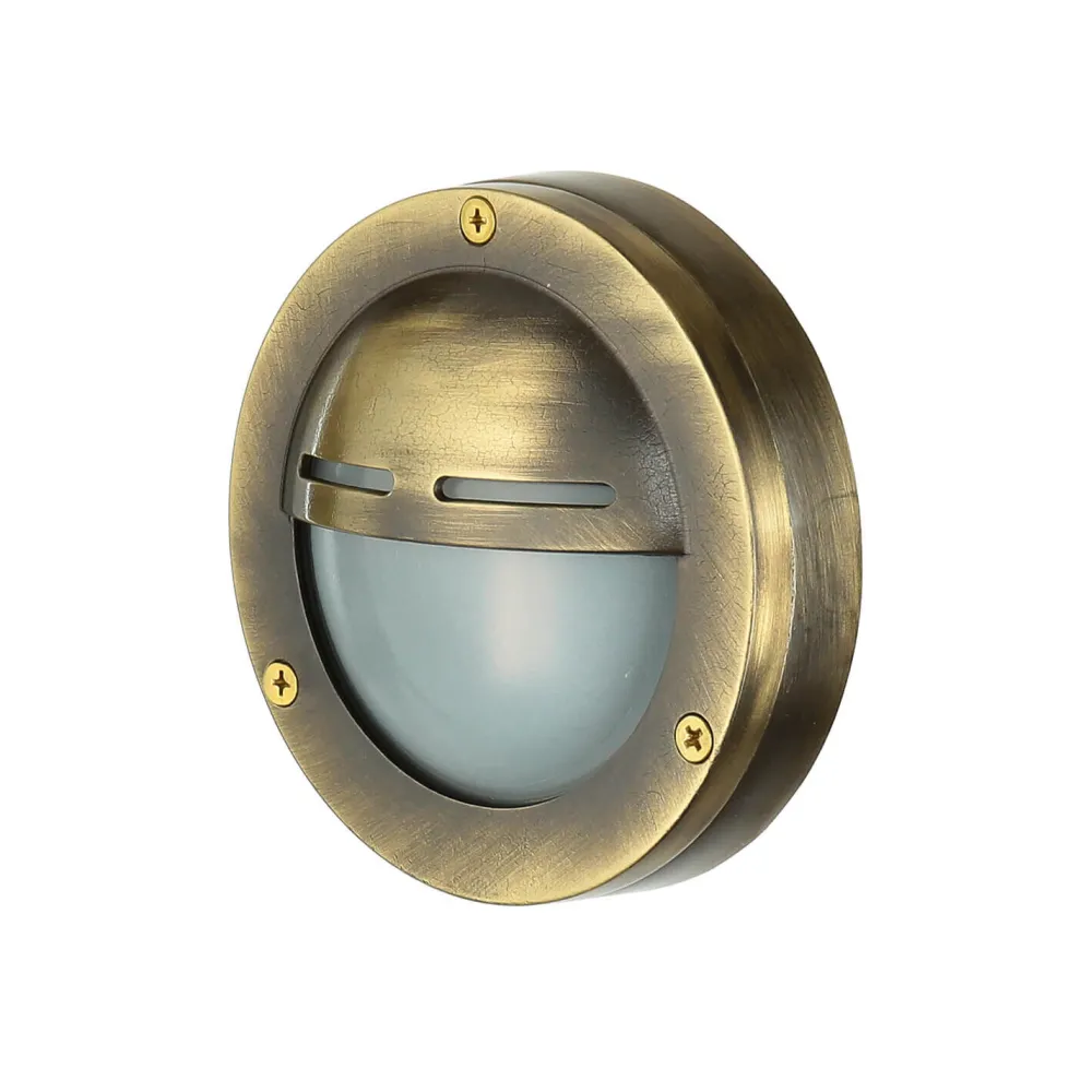 New Lido Wetterfeste Außenleuchte Rund IP64 echtes Messing