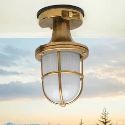 Best Lido Wetterfeste Deckenleuchte SANTORIN Messing außen