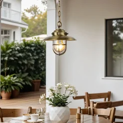 Lido Wetterfeste Hängelampe KAVALA Messing Maritim IP54* Metall Lampen|Messinglampen