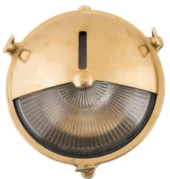 Lido Wetterfeste Wandlampe KARPAHTOS Messing rund IP64