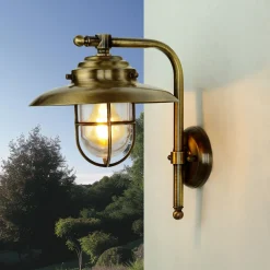 Lido Wetterfeste Wandlampe KAVALA Messing Maritim außen* Rustikale Lampen|Metall Lampen