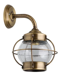 Sale Lido Wetterfeste Wandlampe PATRAS Messing Glas Maritim