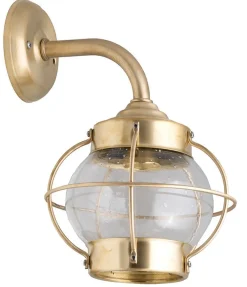 Lido Wetterfeste Wandlampe PATRAS Messing Maritim außen* Außenleuchten Antik|Außenwandleuchten