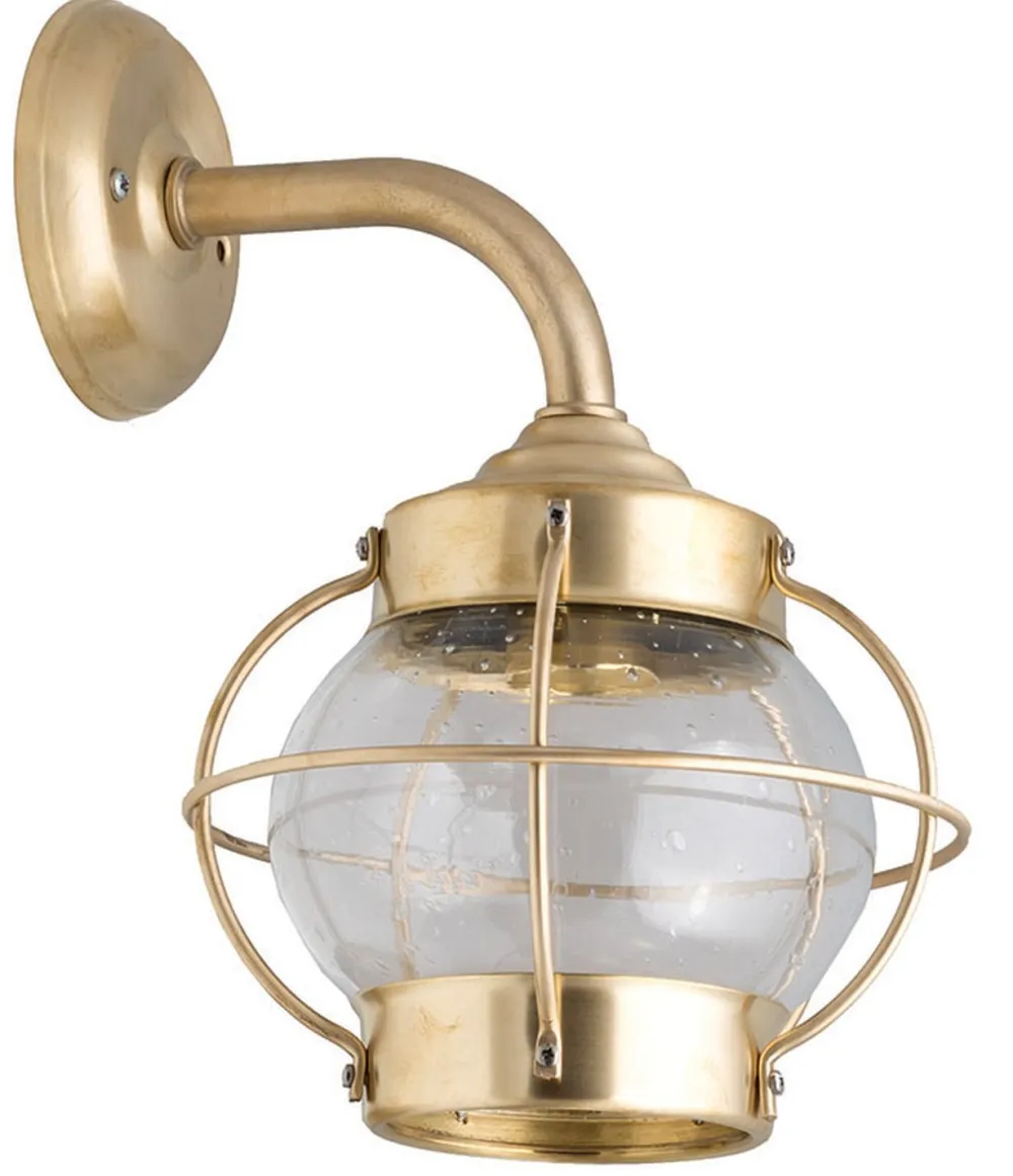 Lido Wetterfeste Wandlampe PATRAS Messing Maritim außen* Außenleuchten Antik|Außenwandleuchten