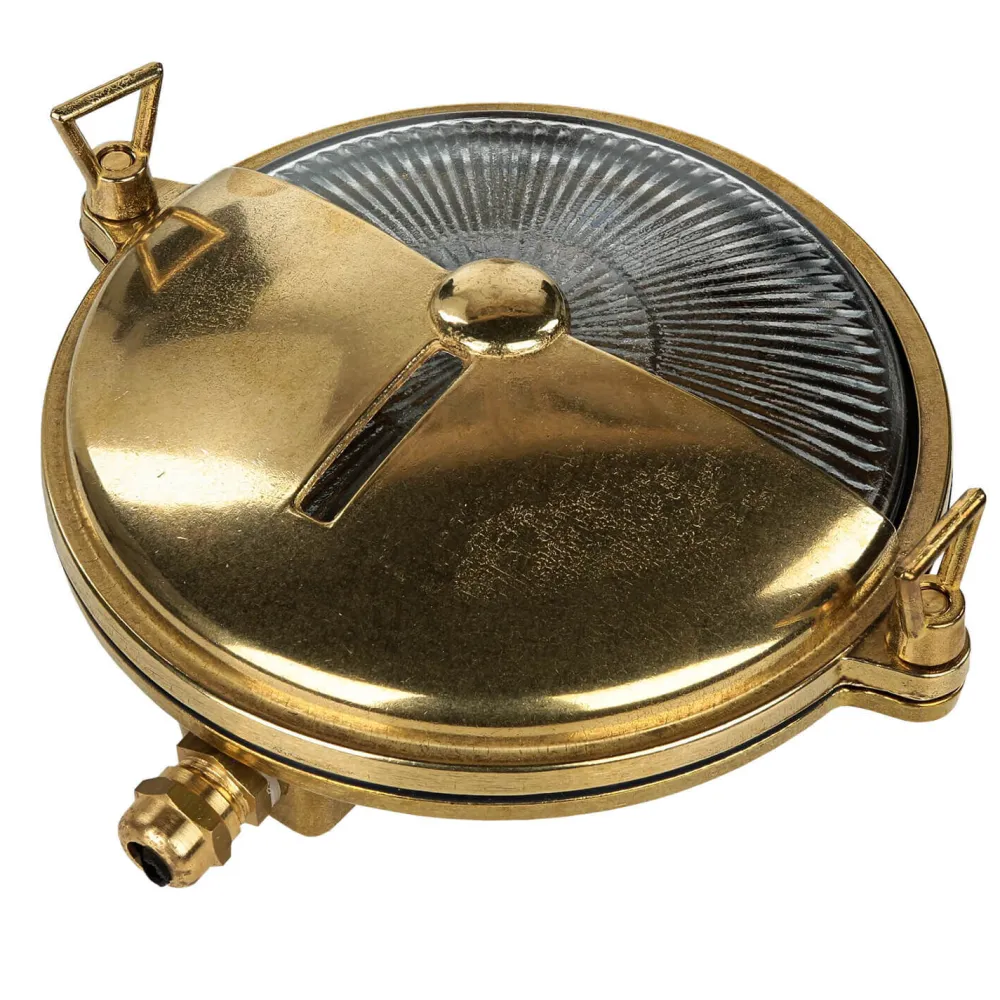 Lido Wetterfeste Wandleuchte KARPAHTOS Messing Glas IP64