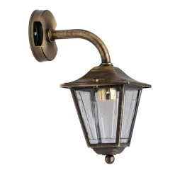 Lido Wetterfeste Wandleuchte LEROS Messing antik Rustikal* Außenleuchten Antik|Außenleuchten Messing