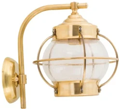 Online Lido Wetterfeste Wandleuchte PATRAS Messing Glas Maritim