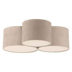 Just Light Wohnliche Deckenlampe Beige E27 L:70 cm 3-flmg blendarm* Wohnzimmerlampen|Stofflampen