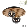 Just Light Wohnliche Deckenlampe Glaskugeln Holz G9 Ø38,5 cm Natur* Deckenleuchten|Flurlampen