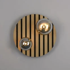 Just Light Wohnliche Deckenlampe Glaskugeln Holz G9 Ø38,5 cm Natur* Deckenleuchten|Flurlampen