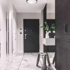 Lamkur Wohnliche Deckenlampe Glas Metall Schwarz E27 Ø26 cm* Wohnzimmerlampen|Metall Lampen