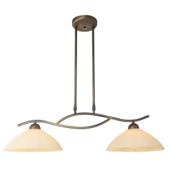 Steinhauer Wohnliche Deckenlampe Metall Glas in Bronze Creme 82 cm* Deckenleuchten|Badezimmer Lampe