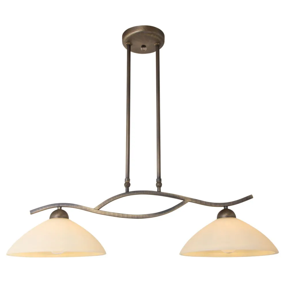 Steinhauer Wohnliche Deckenlampe Metall Glas in Bronze Creme 82 cm* Deckenleuchten|Badezimmer Lampe