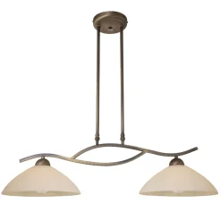Steinhauer Wohnliche Deckenlampe Metall Glas in Bronze Creme 82 cm* Deckenleuchten|Badezimmer Lampe