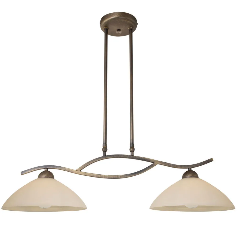 Steinhauer Wohnliche Deckenlampe Metall Glas in Bronze Creme 82 cm* Deckenleuchten|Badezimmer Lampe