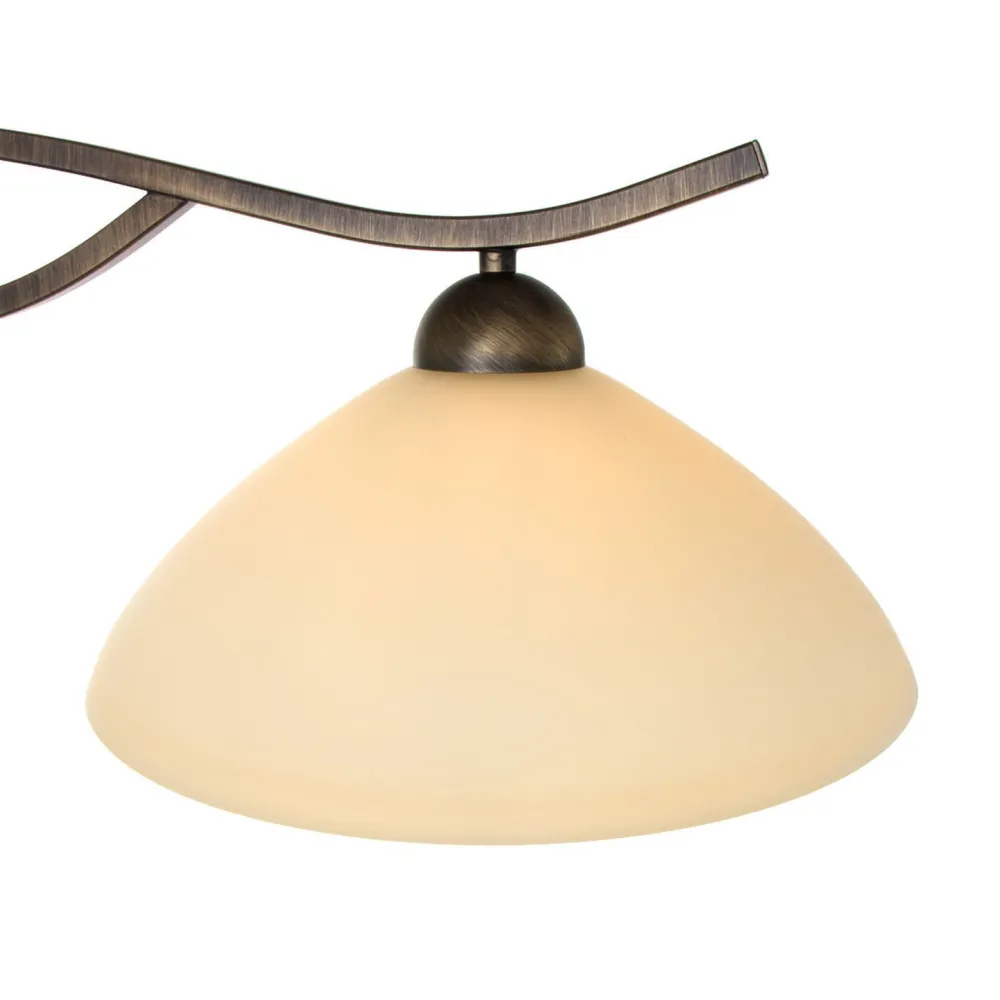 Steinhauer Wohnliche Deckenlampe Metall Glas in Bronze Creme 82 cm* Deckenleuchten|Badezimmer Lampe