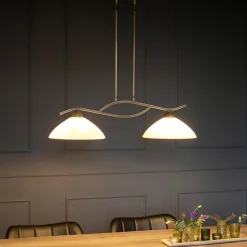 Steinhauer Wohnliche Deckenlampe Metall Glas in Bronze Creme 82 cm* Deckenleuchten|Badezimmer Lampe