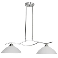 Steinhauer Wohnliche Deckenlampe Metall Glas in Stahl Weiß 82 cm* Deckenleuchten|Badezimmer Lampe
