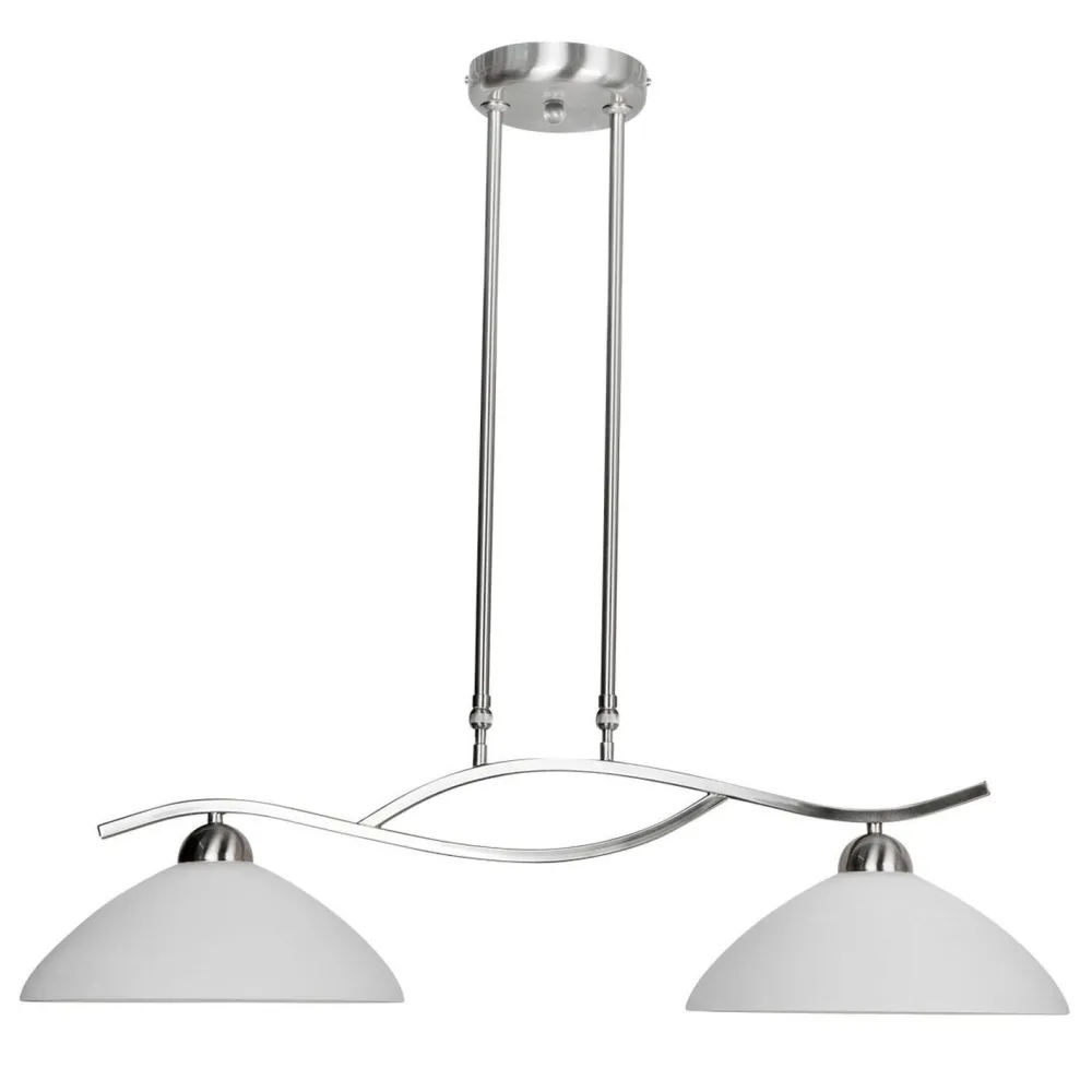 Steinhauer Wohnliche Deckenlampe Metall Glas in Stahl Weiß 82 cm* Deckenleuchten|Badezimmer Lampe