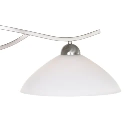 Steinhauer Wohnliche Deckenlampe Metall Glas in Stahl Weiß 82 cm* Deckenleuchten|Badezimmer Lampe