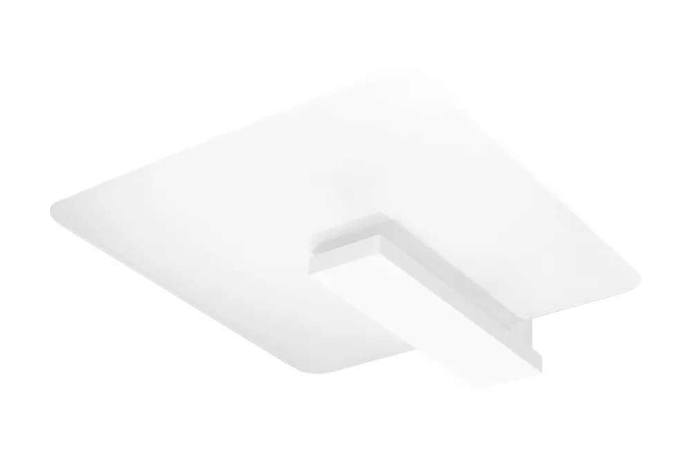 Sollux Wohnliche Deckenlampe Weiß Glas Holz flach H: 14 cm* Deckenleuchten|Bürolampen