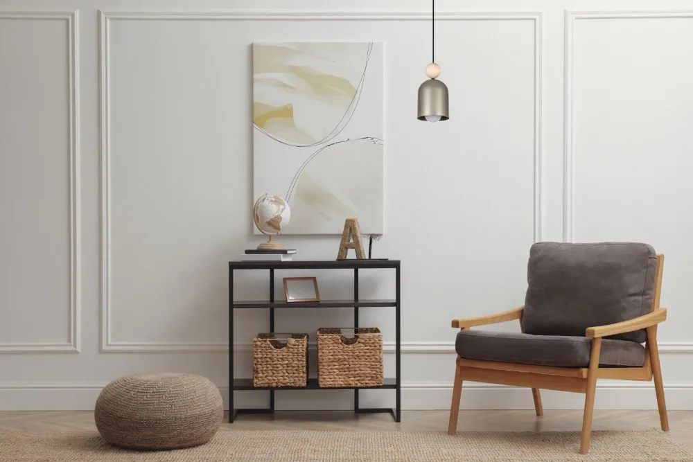 Sale Belis Wohnliche Hängelampe Champagner Metall Holz E27 Ø11 cm