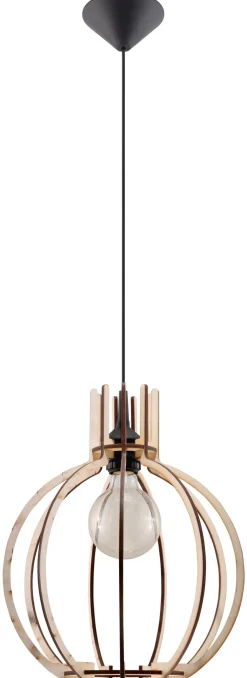 Sollux Wohnliche Hängelampe Holz Ø30cm rund Esstisch* Hängelampen|Esszimmer Lampen