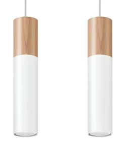 Sollux Wohnliche Hängelampe WAYNELLE Weiß Holz Skandinavisch* Hängelampen|Esszimmer Lampen