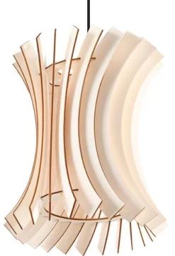 Sollux Wohnliche Pendelleuchte Holz Schirm Ø30cm PORSHA* Hängelampen|Wohnzimmerlampen