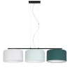 Discount Belis Wohnliche Pendelleuchte Stoff Weiß Mint Grün L:100 cm
