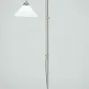 Berliner Messingleuchten Wohnliche Stehlampe Messing Glas E27 160 cm in Nickel* Wohnzimmerlampen|Metall Lampen