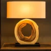 Invicta Interior Wohnliche Tischlampe KYRISSA massives Holz 63cm Unikat* Nachttischlampen|Holzlampen