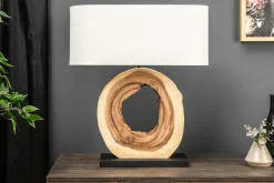 Invicta Interior Wohnliche Tischlampe KYRISSA massives Holz 63cm Unikat* Nachttischlampen|Holzlampen