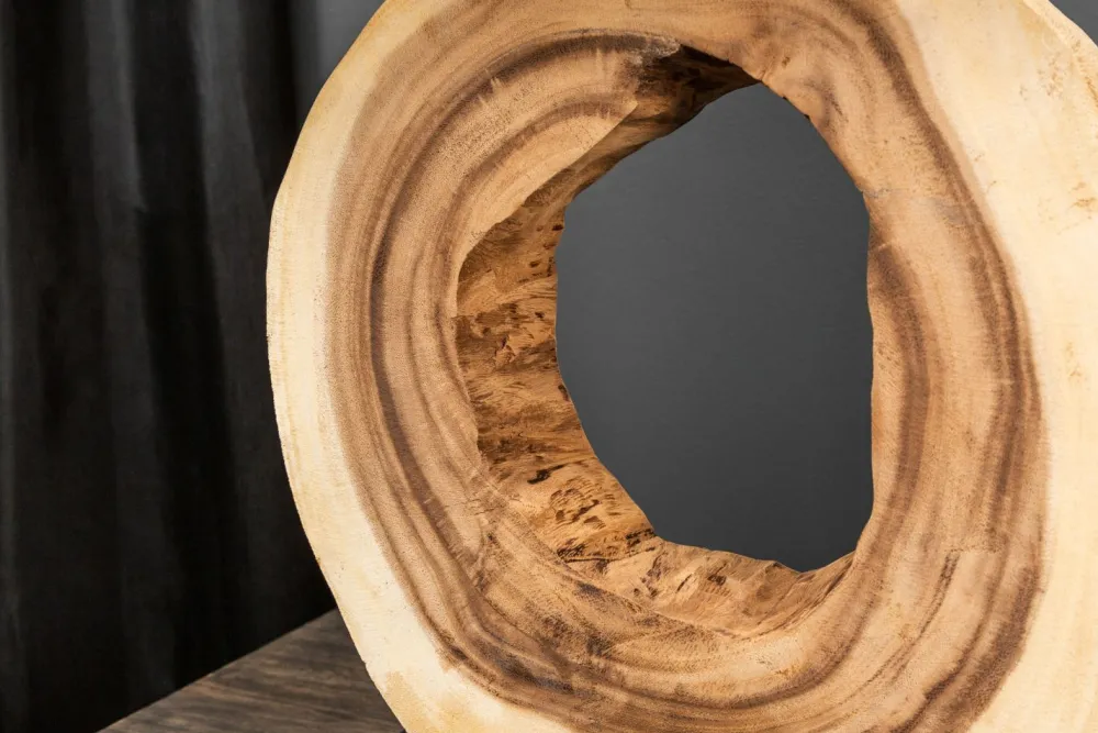 Invicta Interior Wohnliche Tischlampe KYRISSA massives Holz 63cm Unikat* Nachttischlampen|Holzlampen