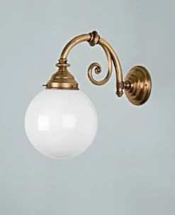 Berliner Messingleuchten Wohnliche Wandlampe Glas Berliner Messing E27 Kugel* Wohnzimmerlampen|Küchenlampen