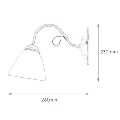 Lamkur Wohnliche Wandlampe LIRLIN Shabby Weiß Rustikal* Wandleuchten|Küchenlampen