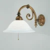 Online Berliner Messingleuchten Wohnliche Wandlampe Messing Glas Schalter E27 T:42 cm