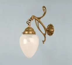 Berliner Messingleuchten Wohnliche Wandleuchte Berliner Messing Glas in Blau E27* Wohnzimmerlampen|Küchenlampen