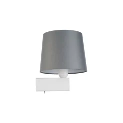 Nowodvorski Wohnliche Wandleuchte mit Schalter Weiß Grau E27* Wandleuchten|Moderne Lampen