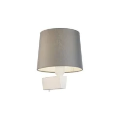 Nowodvorski Wohnliche Wandleuchte mit Schalter Weiß Grau E27* Wandleuchten|Moderne Lampen