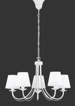 New Trio Reality Wohnlicher Kronleuchter Stoff Metall Stoff E14 5-flmg